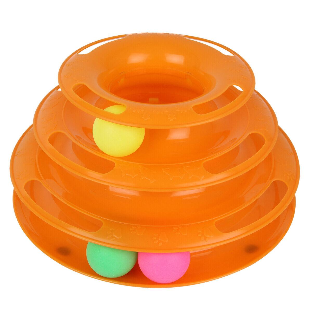 Interactive Kitty Playland: Stacked Ball Disk Toy For Endless Feline Fun