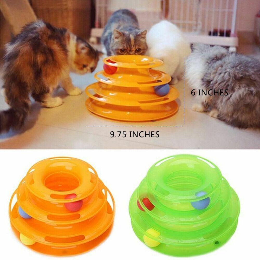 Interactive Kitty Playland: Stacked Ball Disk Toy For Endless Feline Fun