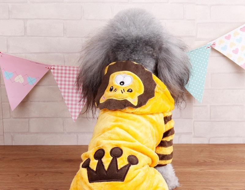 Autumn And Winter Dog Pet Costume Collection: Cozy Coral Fleece Cartoon Style