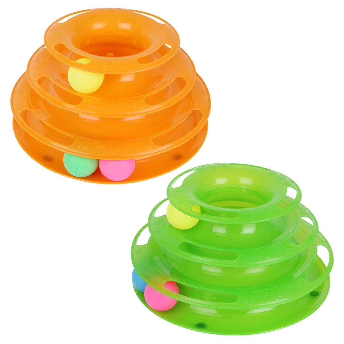 Interactive Kitty Playland: Stacked Ball Disk Toy For Endless Feline Fun