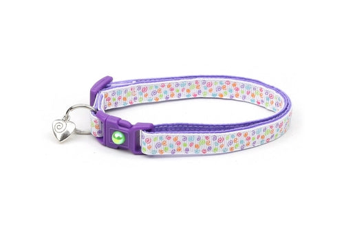 Mini Rainbow Squiggles Cat Collar