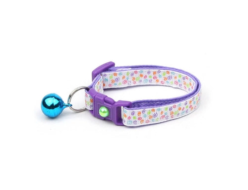 Mini Rainbow Squiggles Cat Collar